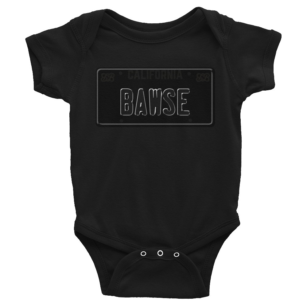 Bawse - Cali License Plate (Black) Infant Bodysuit