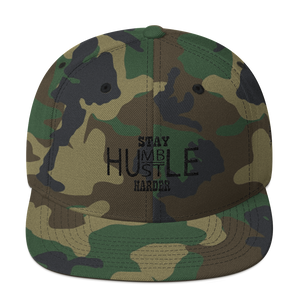 Stay Humble/Hustle Harder (Black Print) Snapback Hat