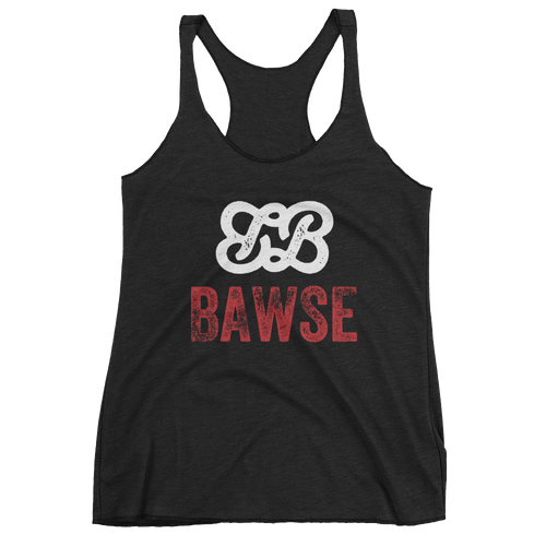 Bawse - The Original Racerback Tank (White Logo Red Brand)