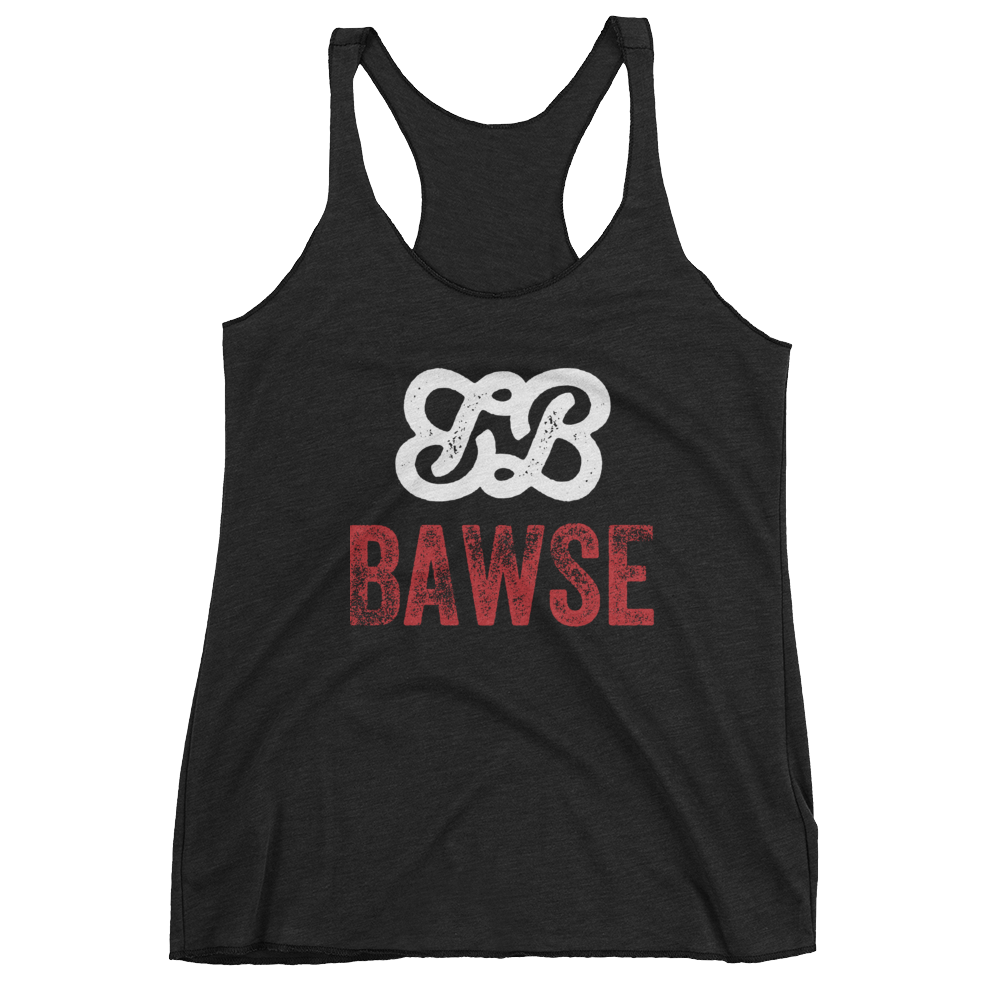 Bawse - The Original Racerback Tank (White Logo Red Brand)