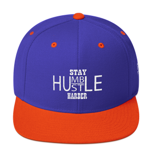 Stay Humble/Hustle Harder (White Print) Snapback Hat