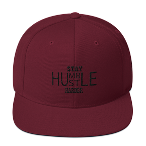 Stay Humble/Hustle Harder (Black Print) Snapback Hat