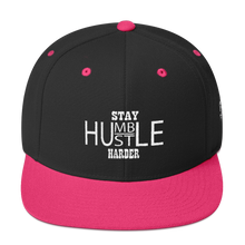 Stay Humble/Hustle Harder (White Print) Snapback Hat