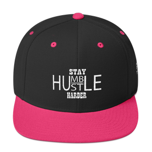 Stay Humble/Hustle Harder (White Print) Snapback Hat