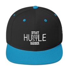 Stay Humble/Hustle Harder (White Print) Snapback Hat