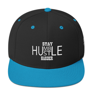 Stay Humble/Hustle Harder (White Print) Snapback Hat