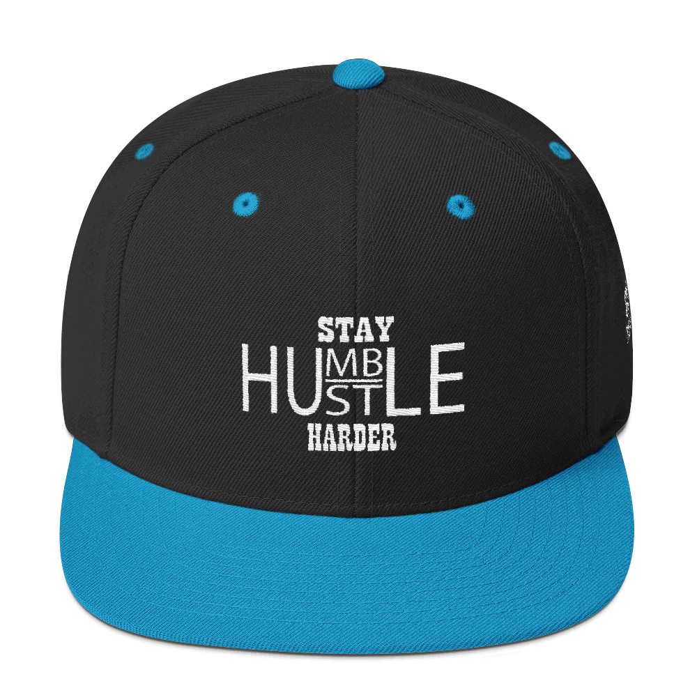 Stay Humble/Hustle Harder (White Print) Snapback Hat