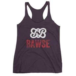 Bawse - The Original Racerback Tank (White Logo Red Brand)