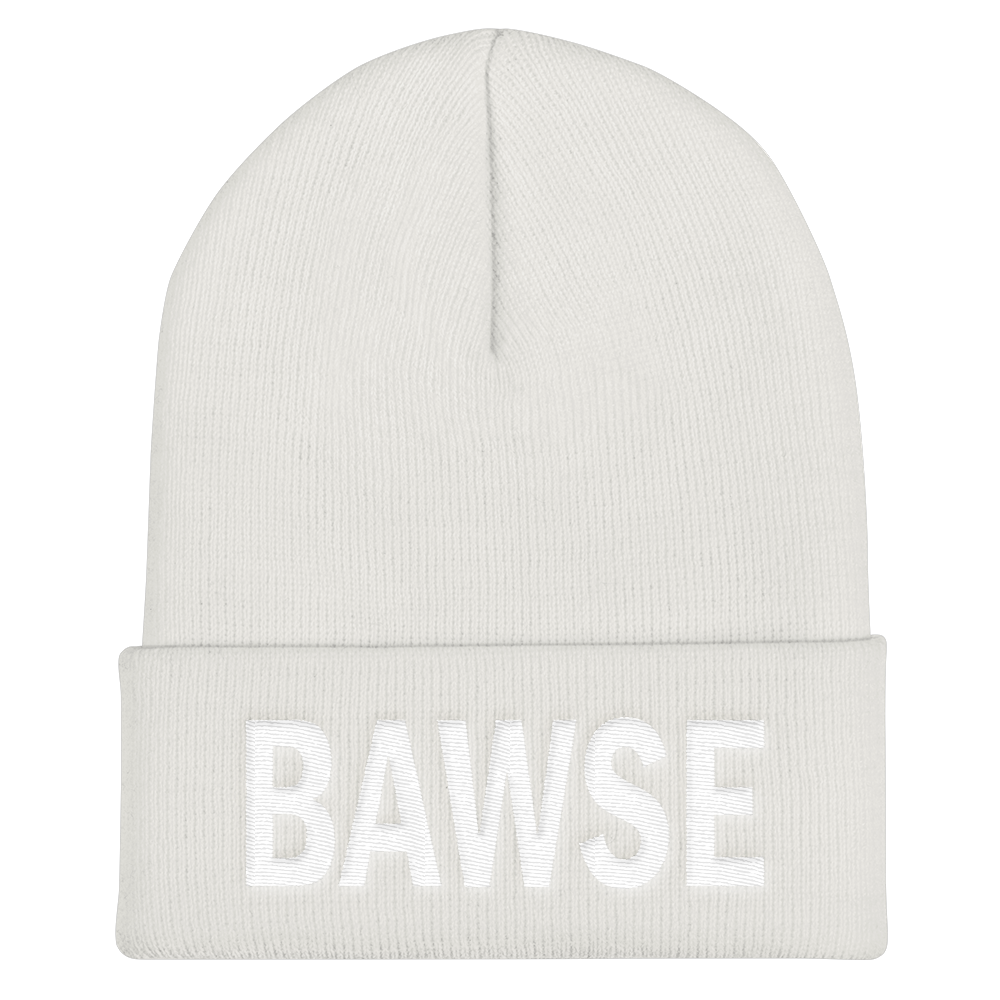 BAWSE Big Brand (White Print) - Cuffed Beanie