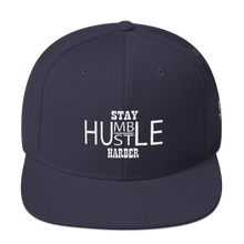 Stay Humble/Hustle Harder (White Print) Snapback Hat