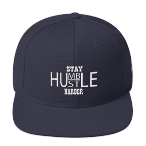 Stay Humble/Hustle Harder (White Print) Snapback Hat