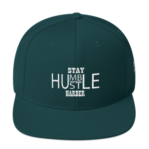 Stay Humble/Hustle Harder (White Print) Snapback Hat