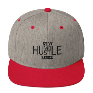 Stay Humble/Hustle Harder (Black Print) Snapback Hat