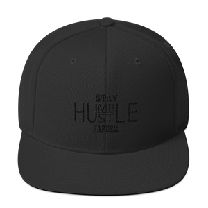 Stay Humble/Hustle Harder (Black Print) Snapback Hat