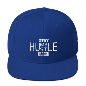 Stay Humble/Hustle Harder (White Print) Snapback Hat