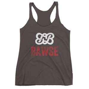 Bawse - The Original Racerback Tank (White Logo Red Brand)