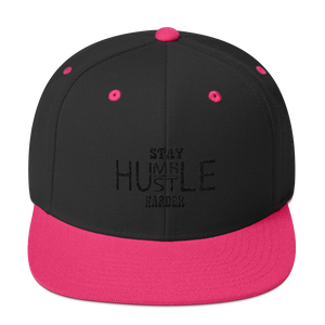 Stay Humble/Hustle Harder (Black Print) Snapback Hat