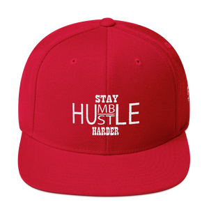 Stay Humble/Hustle Harder (White Print) Snapback Hat