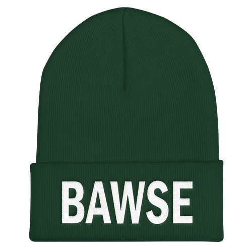 BAWSE Big Brand (White Print) - Cuffed Beanie