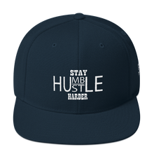 Stay Humble/Hustle Harder (White Print) Snapback Hat