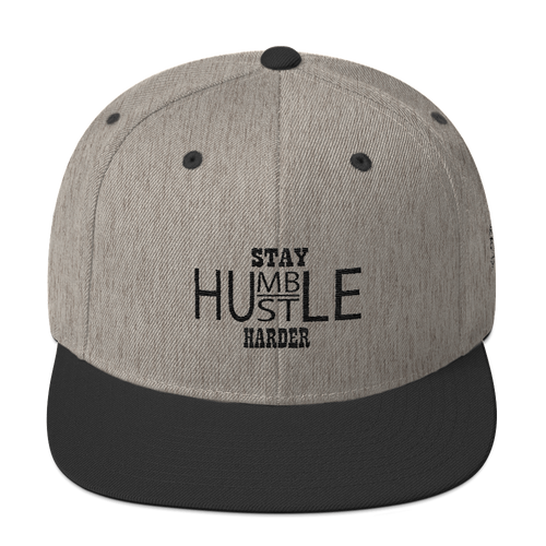 Stay Humble/Hustle Harder (Black Print) Snapback Hat