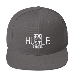 Stay Humble/Hustle Harder (White Print) Snapback Hat