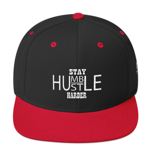 Stay Humble/Hustle Harder (White Print) Snapback Hat