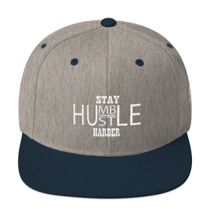 Stay Humble/Hustle Harder (White Print) Snapback Hat