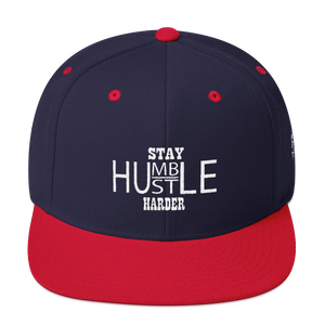 Stay Humble/Hustle Harder (White Print) Snapback Hat