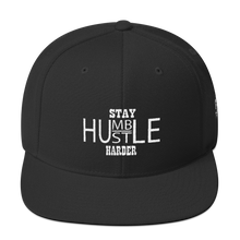 Stay Humble/Hustle Harder (White Print) Snapback Hat