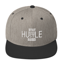 Stay Humble/Hustle Harder (White Print) Snapback Hat