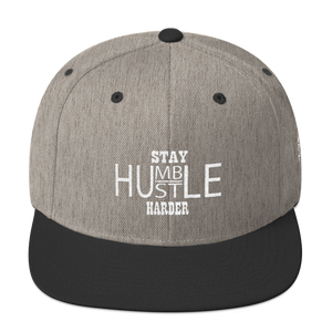 Stay Humble/Hustle Harder (White Print) Snapback Hat